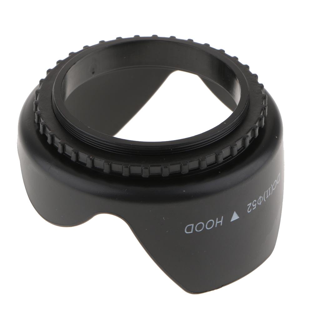 52mm Screw Mount Reversible Tulip Flower Crown Petal Shaped Camera Lens Hood