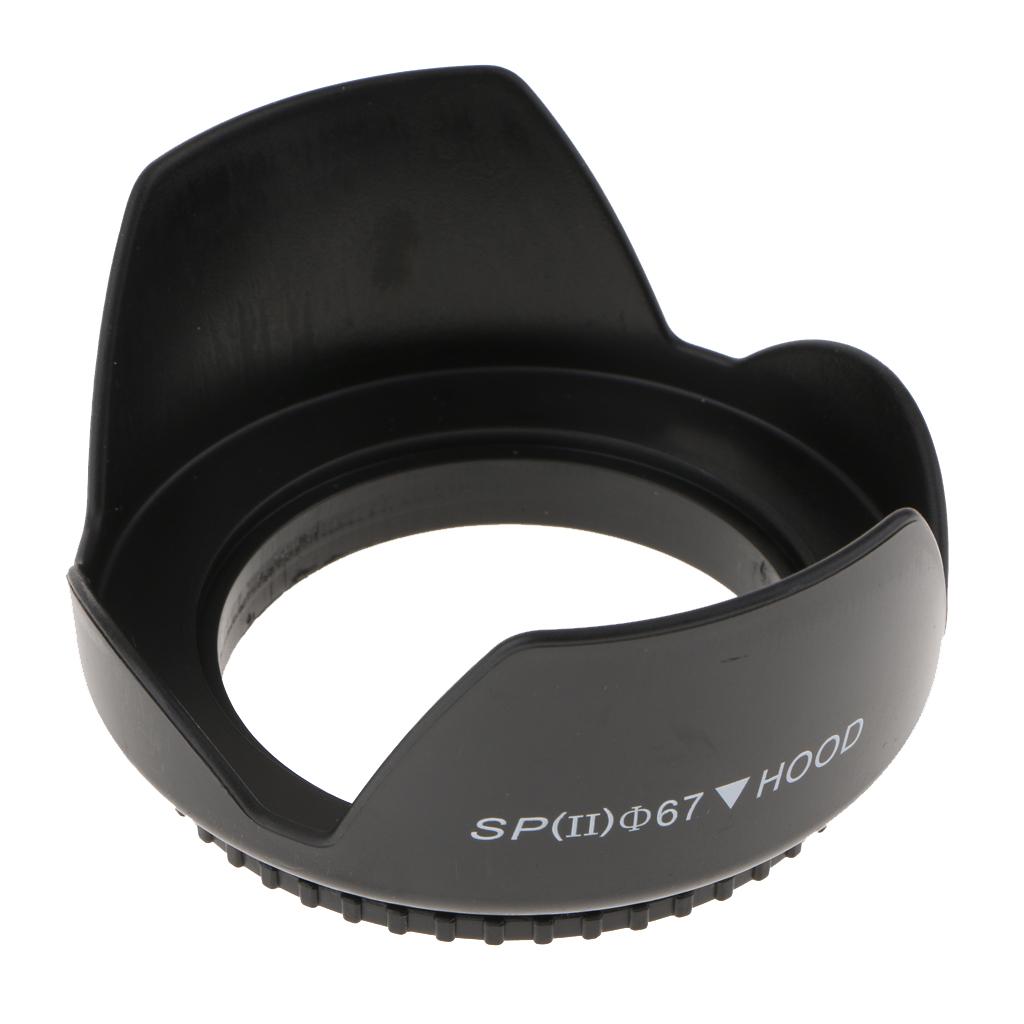 67mm Screw Mount Reversible Tulip Flower Crown Petal Shaped Camera Lens Hood