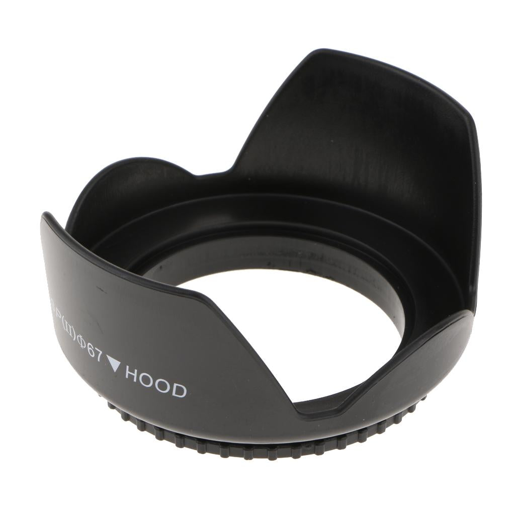 67mm Screw Mount Reversible Tulip Flower Crown Petal Shaped Camera Lens Hood