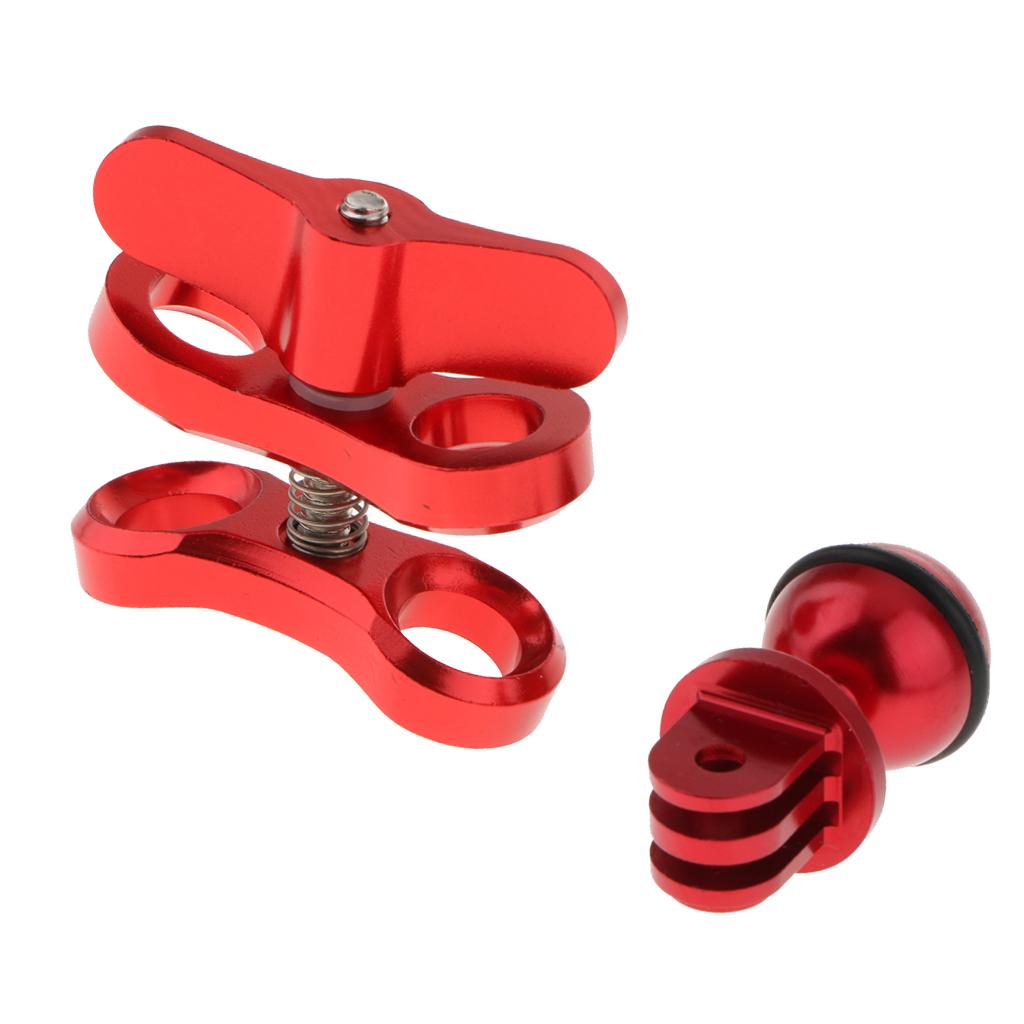 Aluminum Alloy Diving Ball Clamp Mount Bracket Joint Arm for Hero-Red