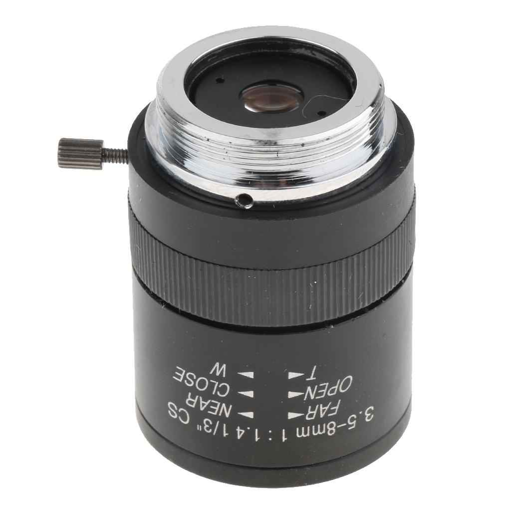 3.5mm to 8mm 3MP f/1.4 Varifocal CS C-Mount Manual IRIS Zoom Lens