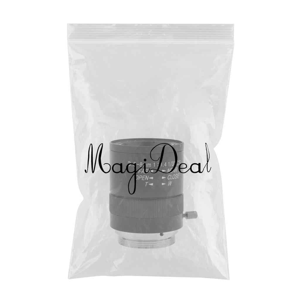 3.5mm to 8mm 3MP f/1.4 Varifocal CS C-Mount Manual IRIS Zoom Lens