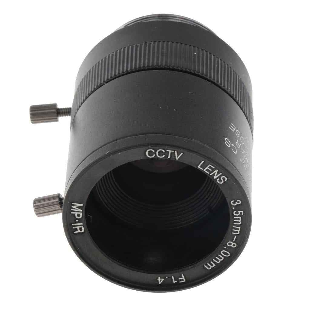 3.5mm to 8mm 3MP f/1.4 Varifocal CS C-Mount Manual IRIS Zoom Lens