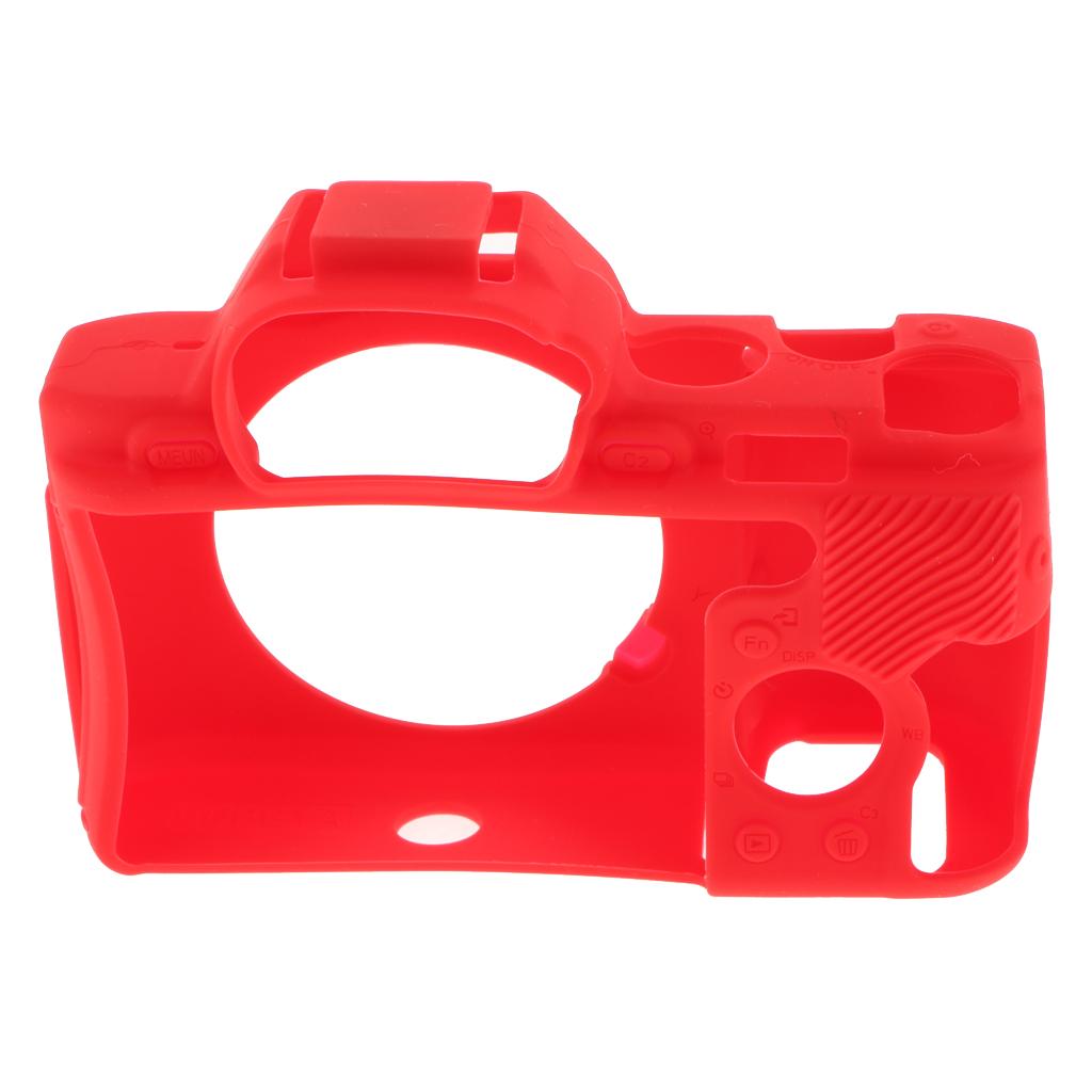 Red Silicone Case Cover Protector Housing Shell for Sony A7 A7R A7S Camera