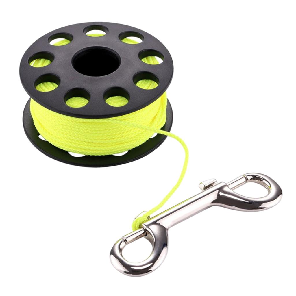PC Buoy Rope Coil with Clip Clamp Marine Finger Reel Scuba Locking Spool 30m