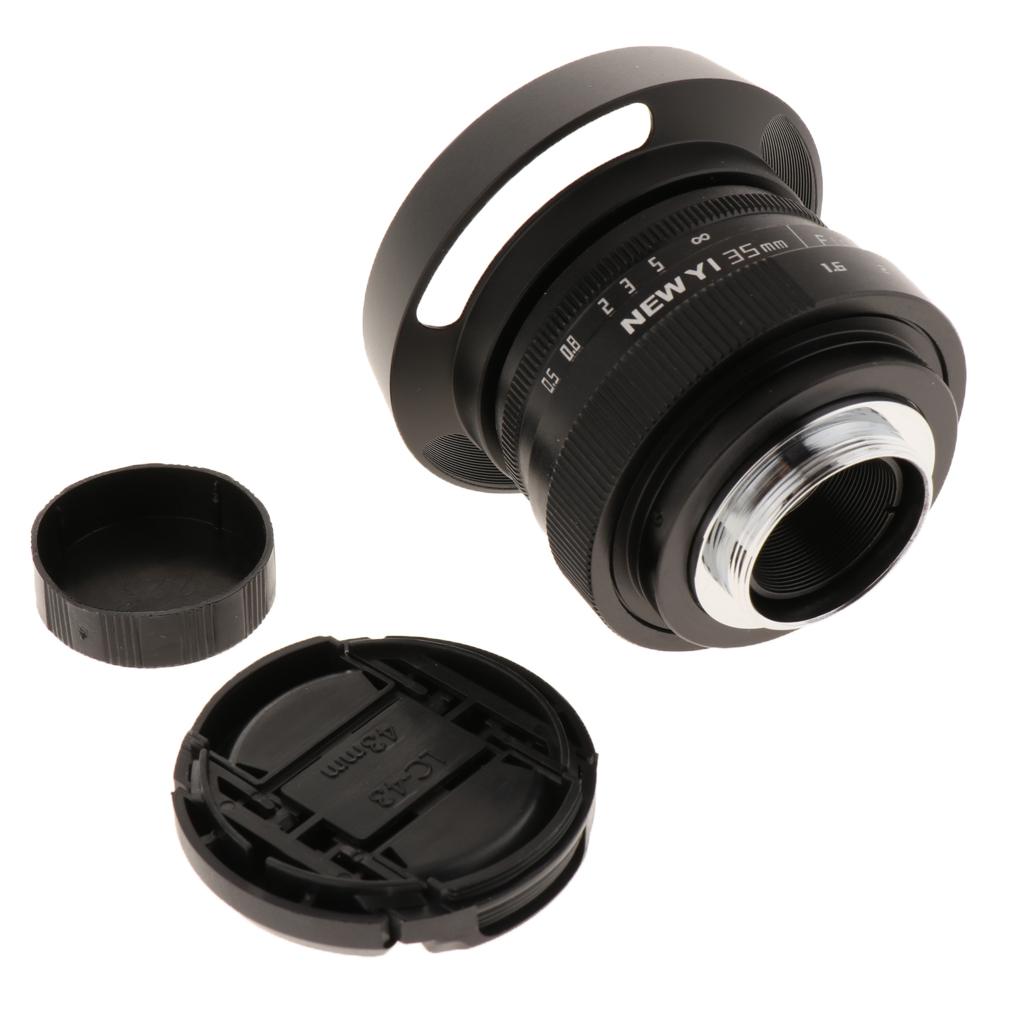 35mm F1.6 APS-C C Mount CCTV Lens with Adapter for Olympus Micro 4/3 Cameras