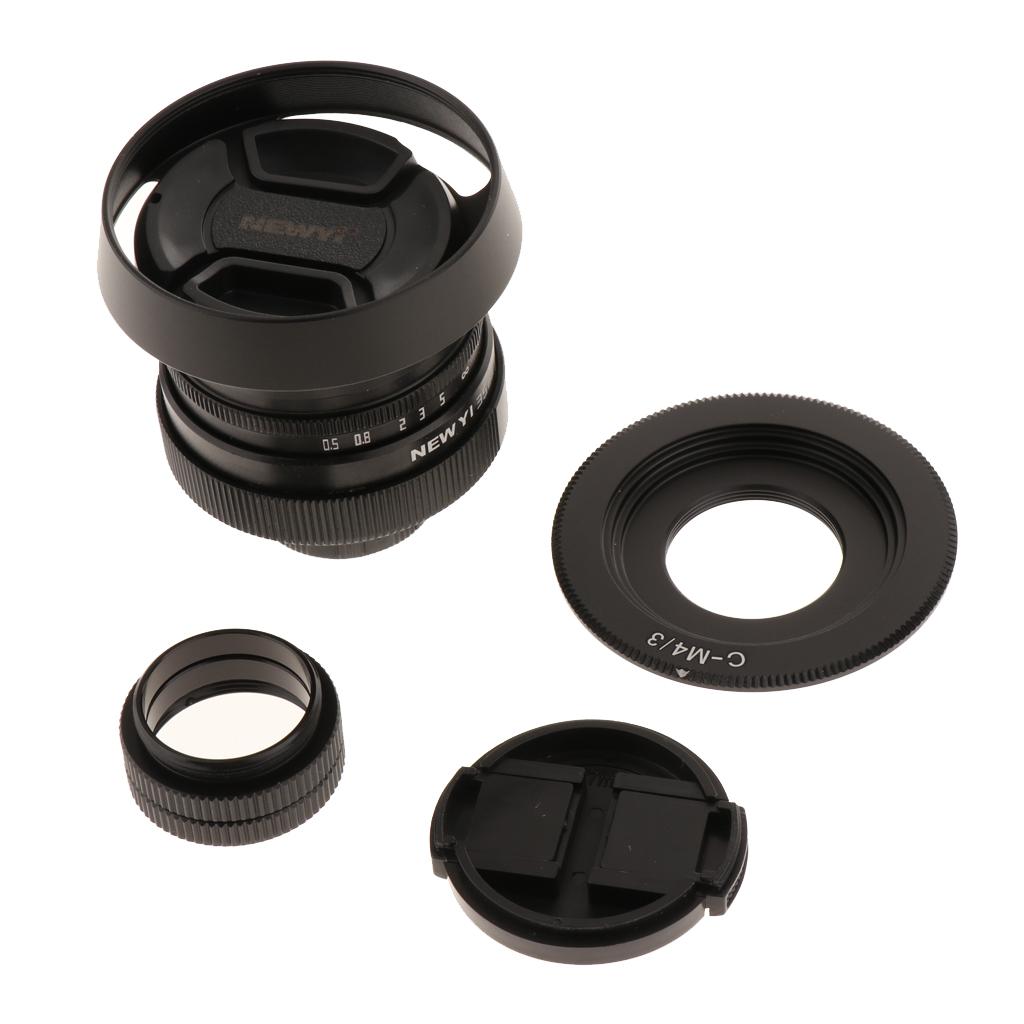 35mm F1.6 APS-C C Mount CCTV Lens with Adapter for Olympus Micro 4/3 Cameras