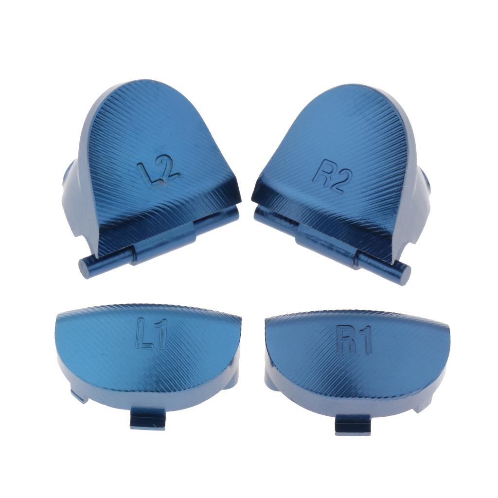 Aluminum L1 R1 L2 R2 Trigger Buttons for Sony PS4 Controllers Light Blue