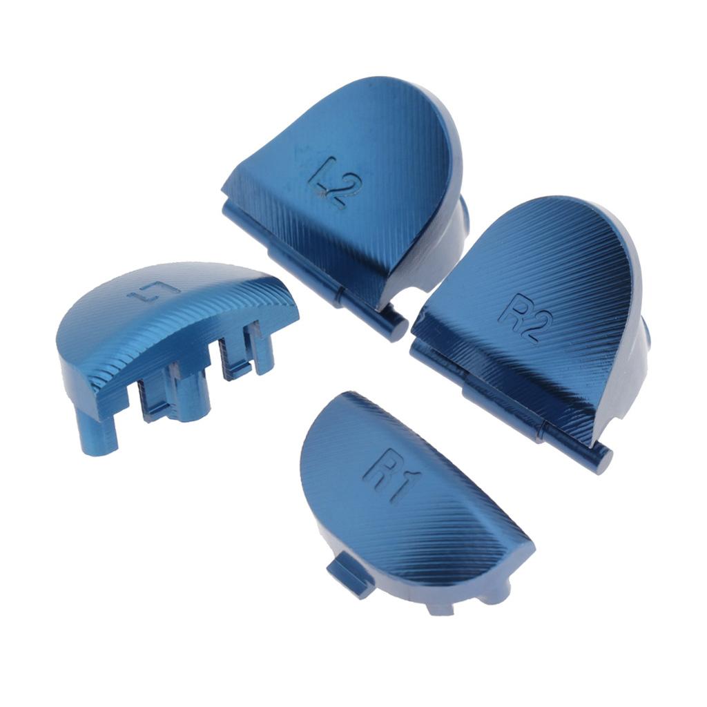 Aluminum L1 R1 L2 R2 Trigger Buttons for Sony PS4 Controllers Light Blue