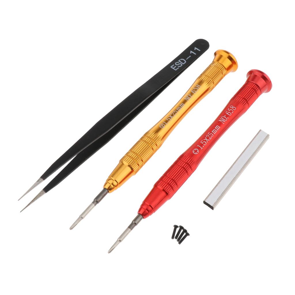 For Nintendo Switch Cross Tri-wing 1.5mm Screwdriver Kit with Tweezer Screws