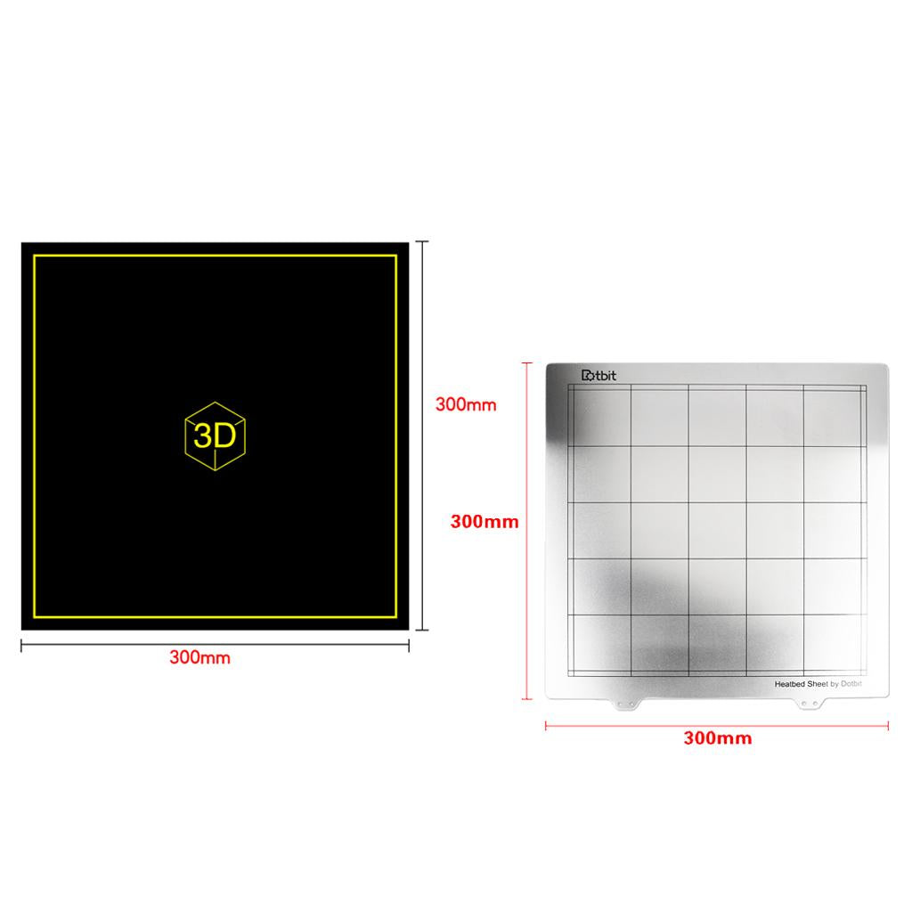 300mm 3D Printers Spring Steel Sheet Heat Bed Platform with Magnetic Sticker
