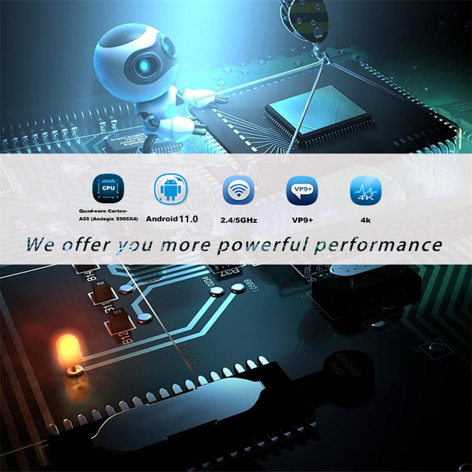 A95X F4 Media Player 2.4G/5Ghz Wifi RGB Light Set Top Box 4G+64G US Plug