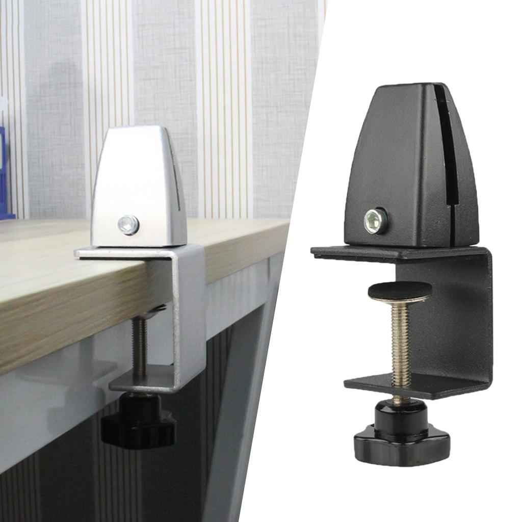 Desk Partition Clamp Office Shelf Bracket Desktop Screen Clip Holder  Black