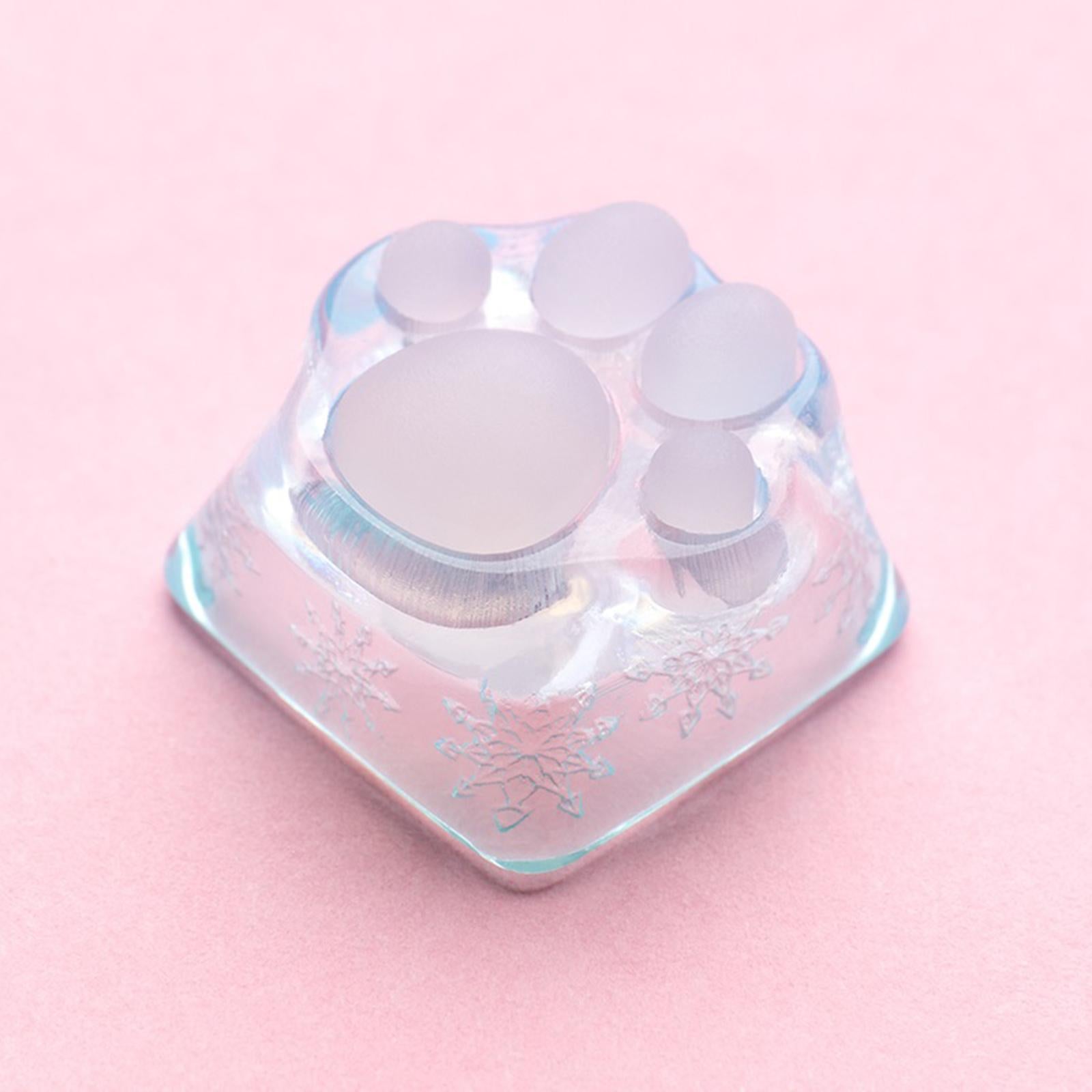 Clear Resin Cat Paw Mechanical Keyboard Keycap Pad for Cherry MX DIY Blue