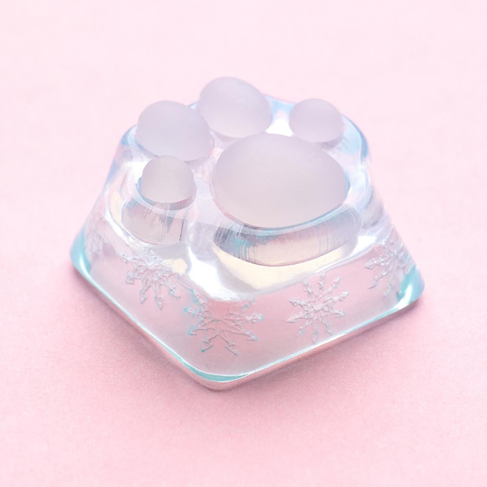 Clear Resin Cat Paw Mechanical Keyboard Keycap Pad for Cherry MX DIY Blue