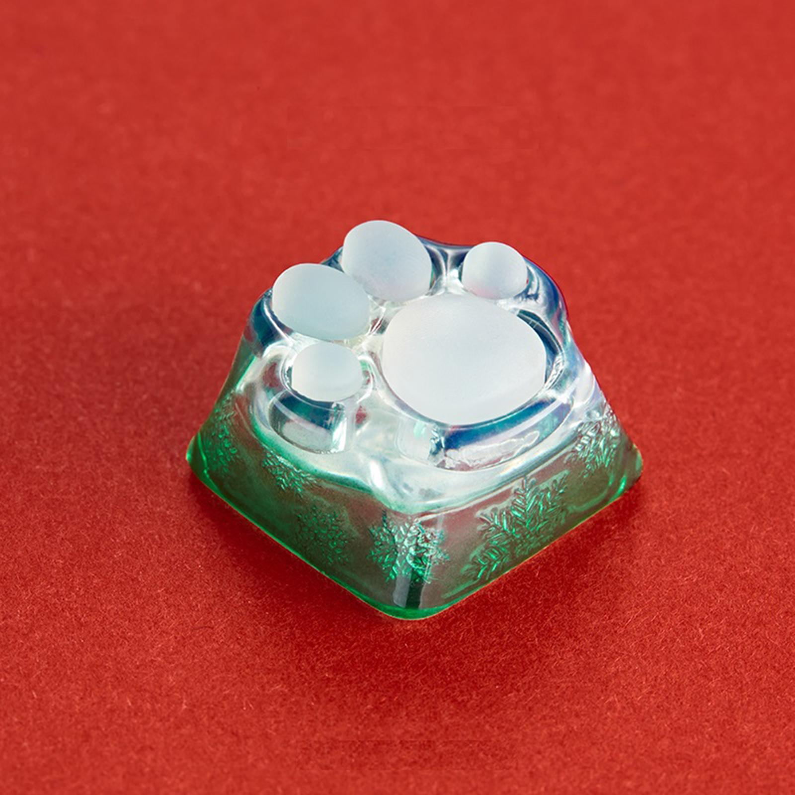 Cute 3D Clear Cat Paw Mechanical Keyboard Keycap for Cherry MX Green