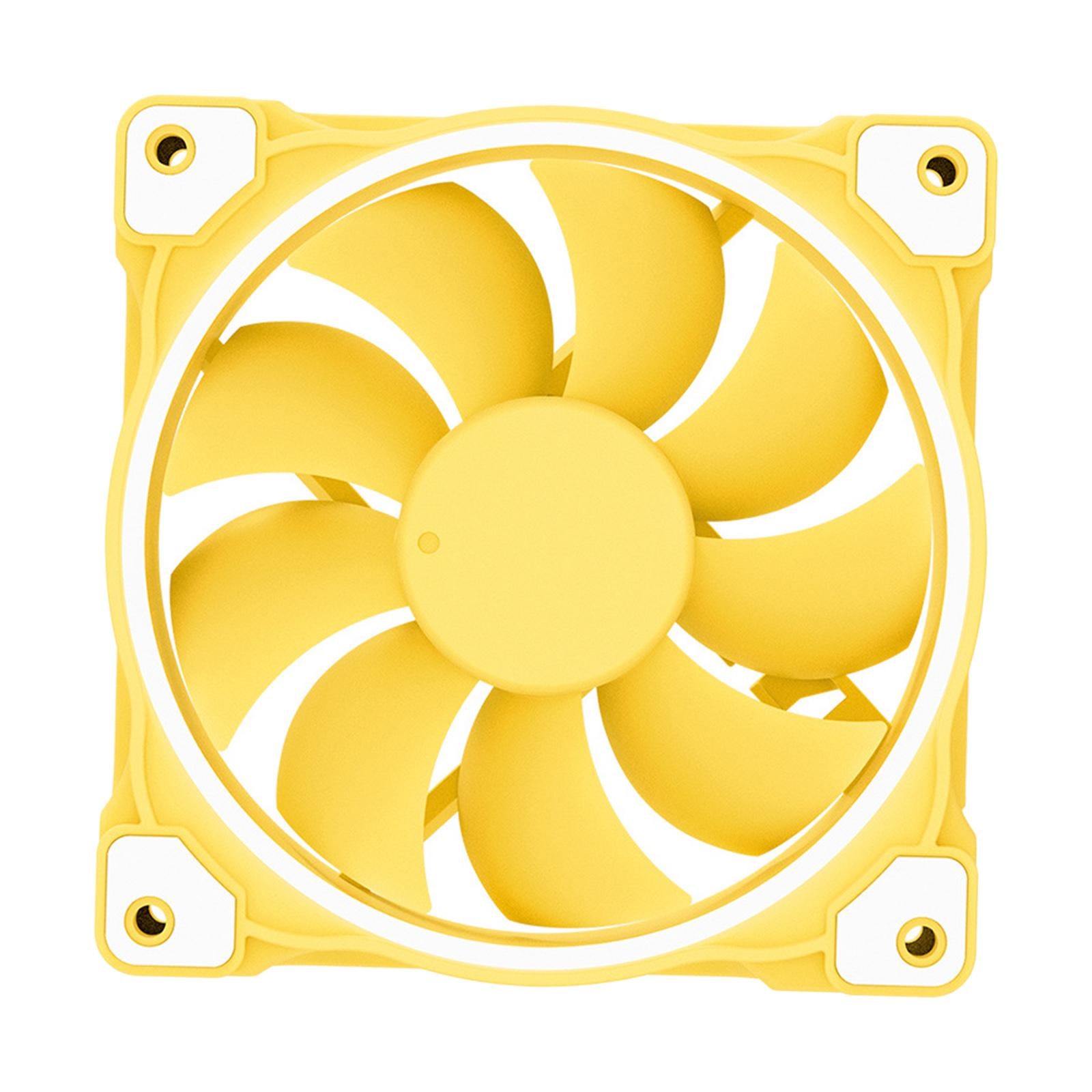 Case Fan PWM Case Fan 5V 3 PIN Motherboard Sync Computer Case Cooling Yellow