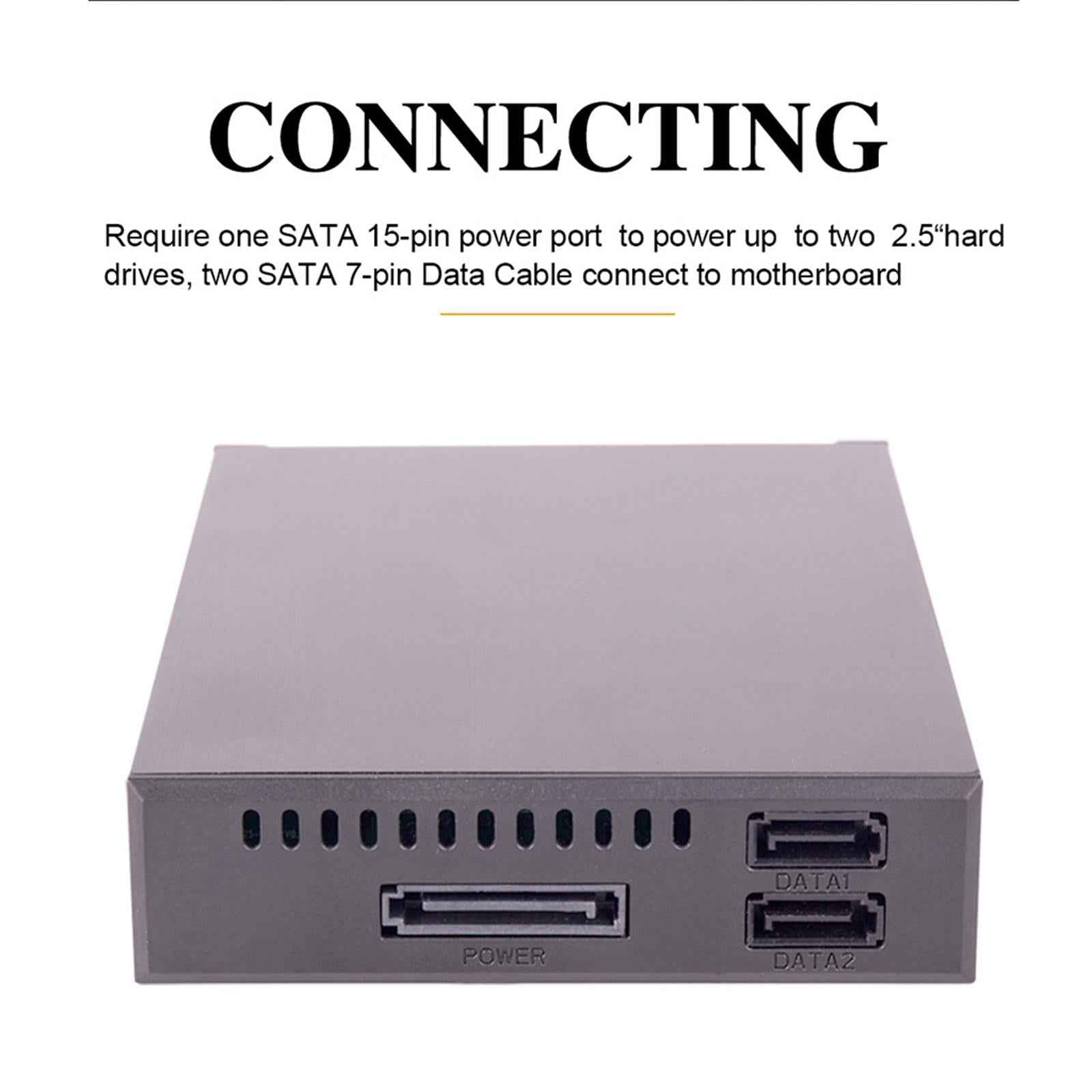 Dual Bay 2.5" SATA HDD/SSD Tray Mobile Rack Parts for 3.5"Floppy Drive of PC