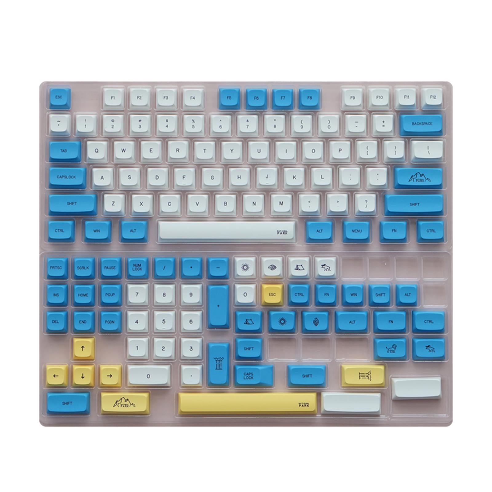 DIY PBT 132 Keys Keycaps Cover for 61 64 72 Mechanical Keyboard Durable