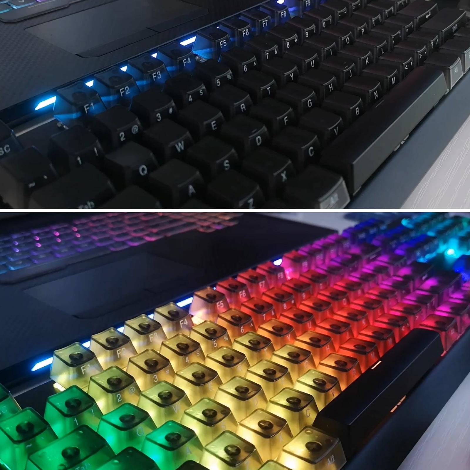DIY Transparent Keycaps ABS Matte Treatment RGB for CHERRY MX/Clone Switches Fully Transparent