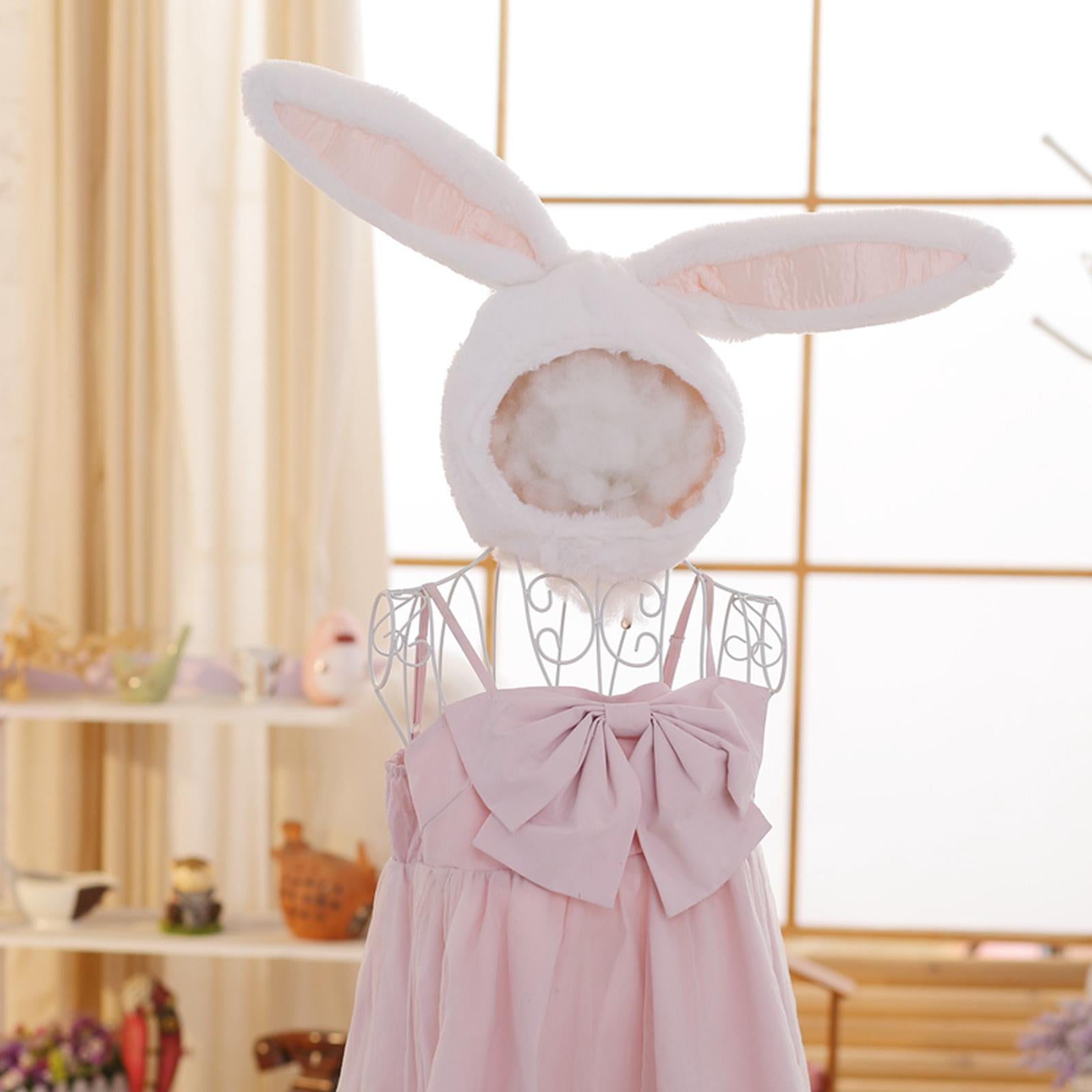 Cotton Bunny Ears Hood Hat for Selfie Christmas 21.65x11.02inch Red