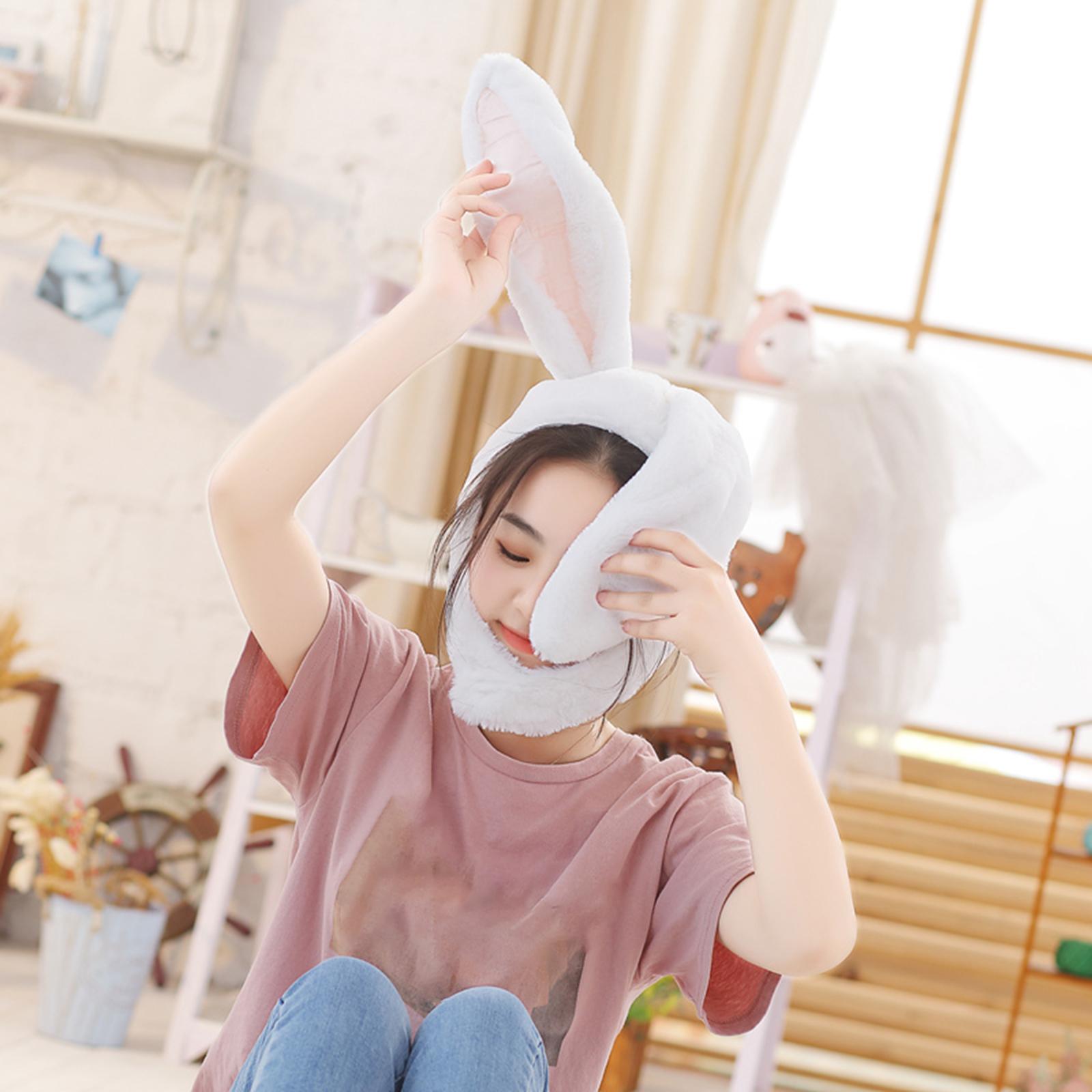 Cotton Bunny Ears Hood Hat for Selfie Christmas 21.65x11.02inch Red