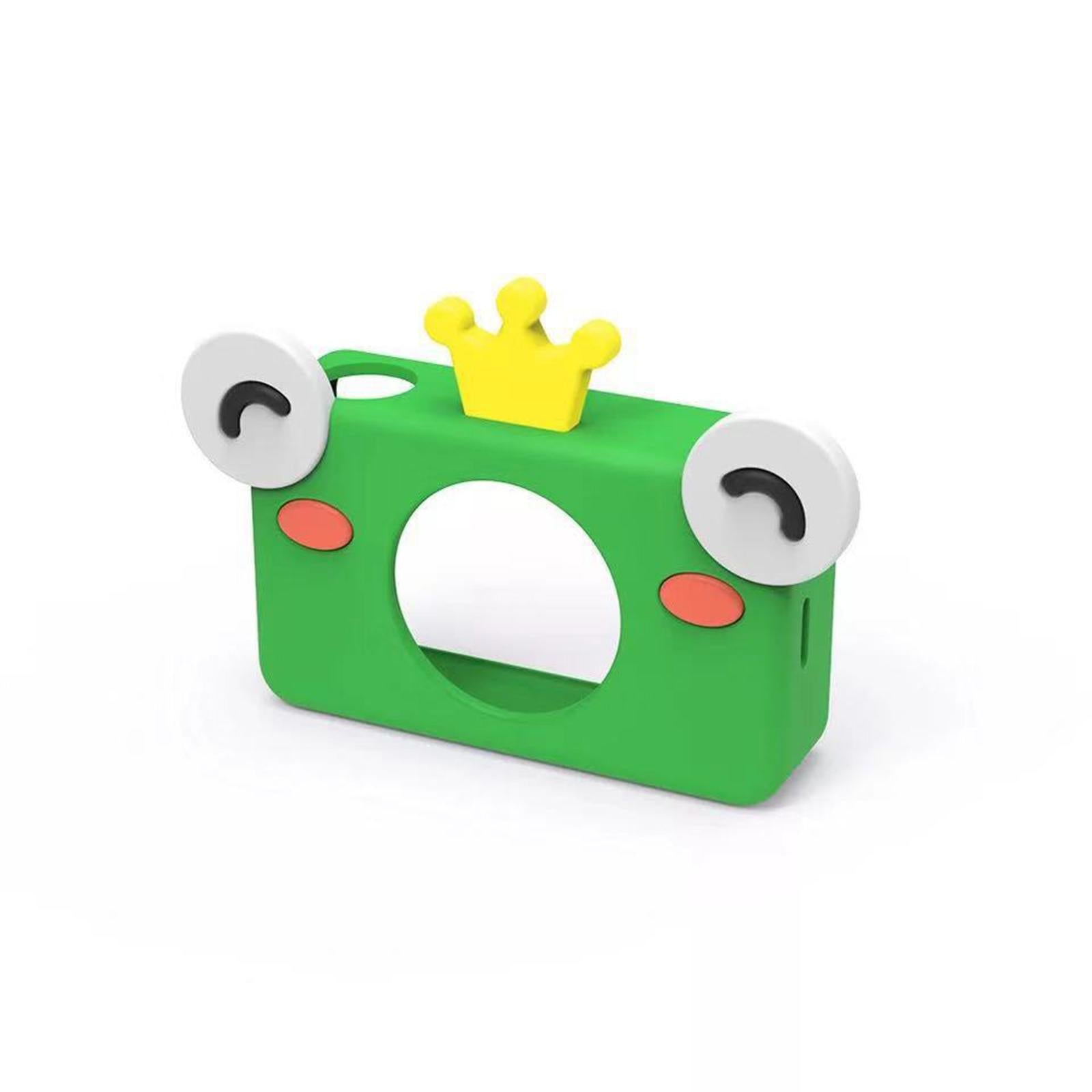 Cute Silicone Cover for Kids Camera for Outdoor Play for Kids 3-8 Years Old Green Frog
