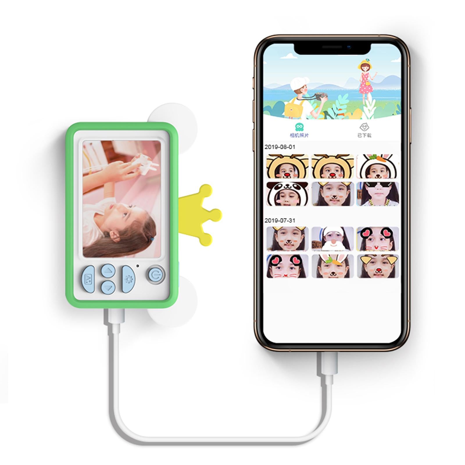 Cute Silicone Cover for Kids Camera for Outdoor Play for Kids 3-8 Years Old Green Frog