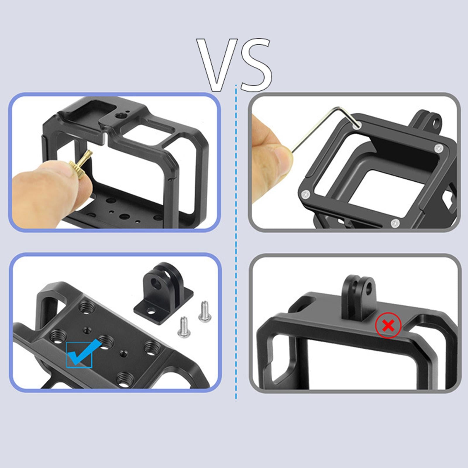 Camera Cage 52mm Lens Mount Black Full Cage for Go Pro 9 10