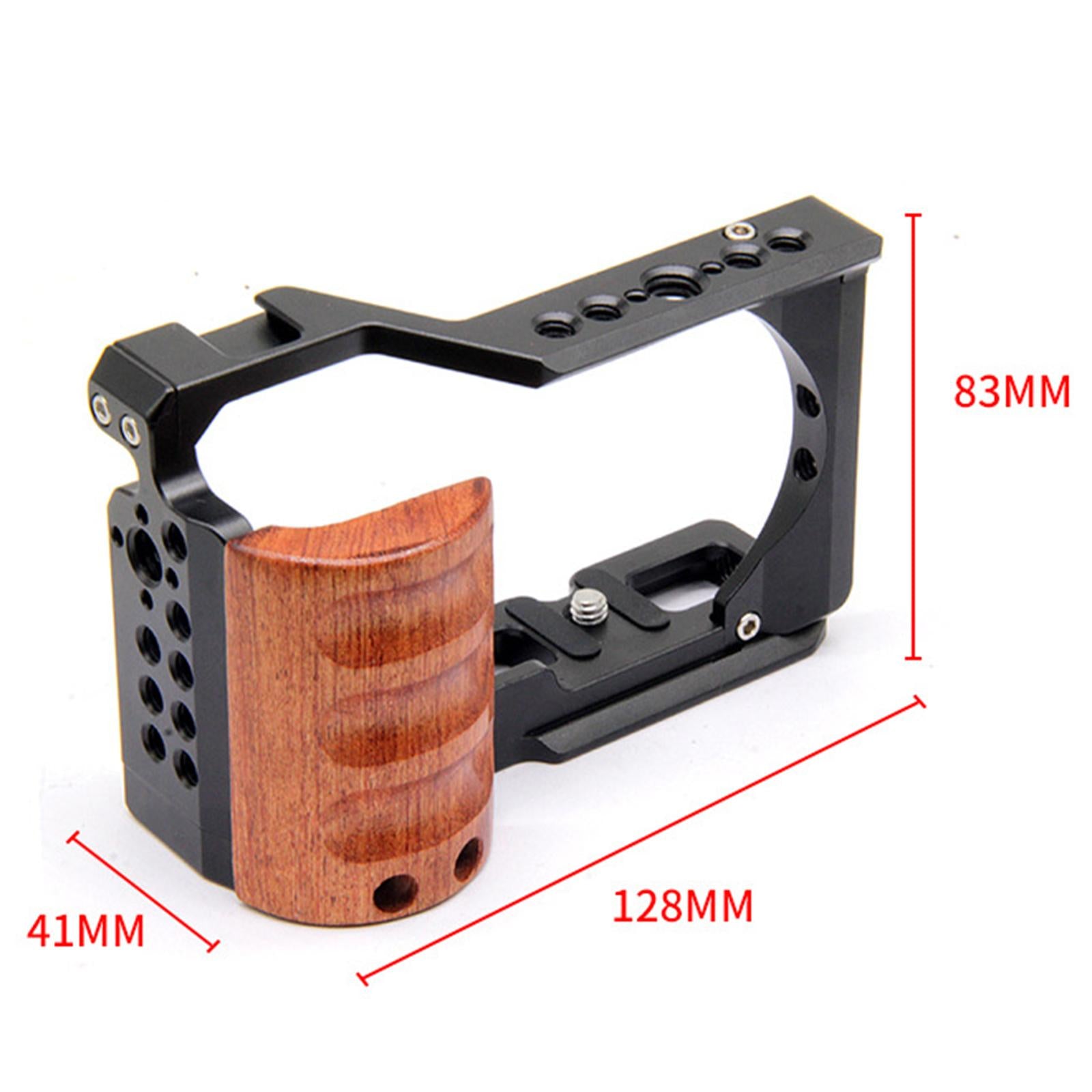 Camera Cage Stabilizer Rosewood Handle Premium Durable for Sony Zv-E10