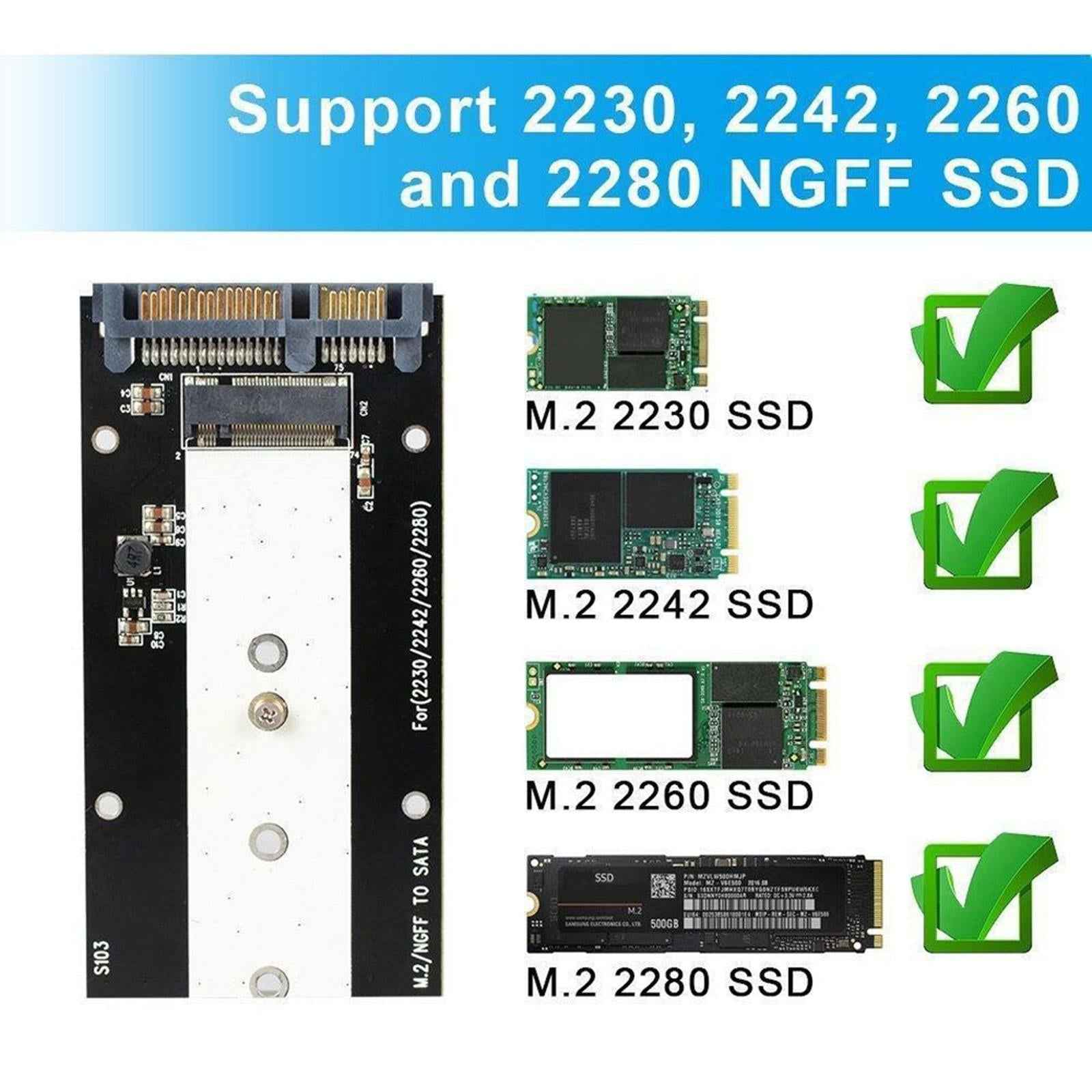 M.2 SSD to 2.5 inch SATA 3.0 Case Adapter External SSD Reader Black