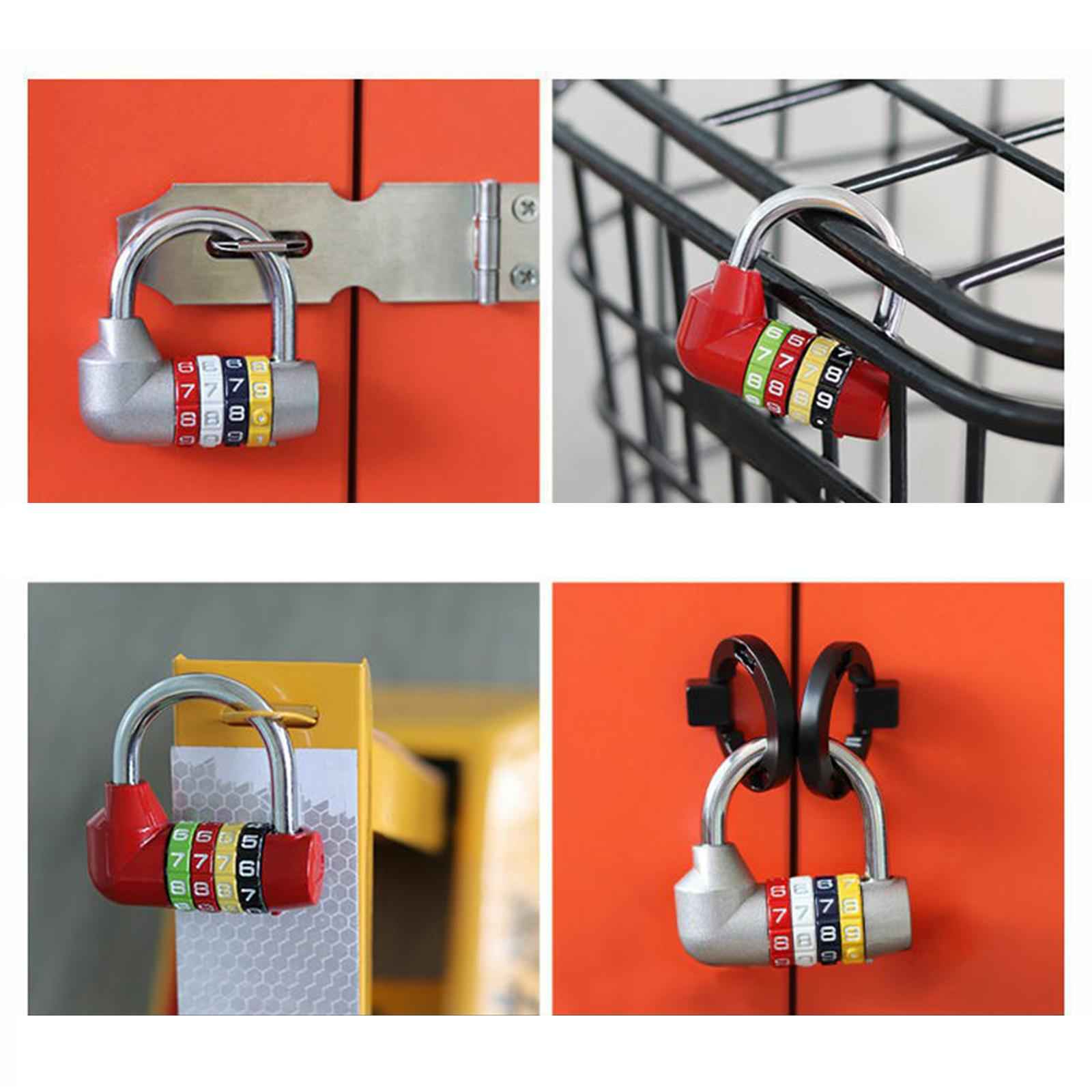 Waterproof 4 Digit Combination Safe Padlock Number Lock Gym Locker Silver