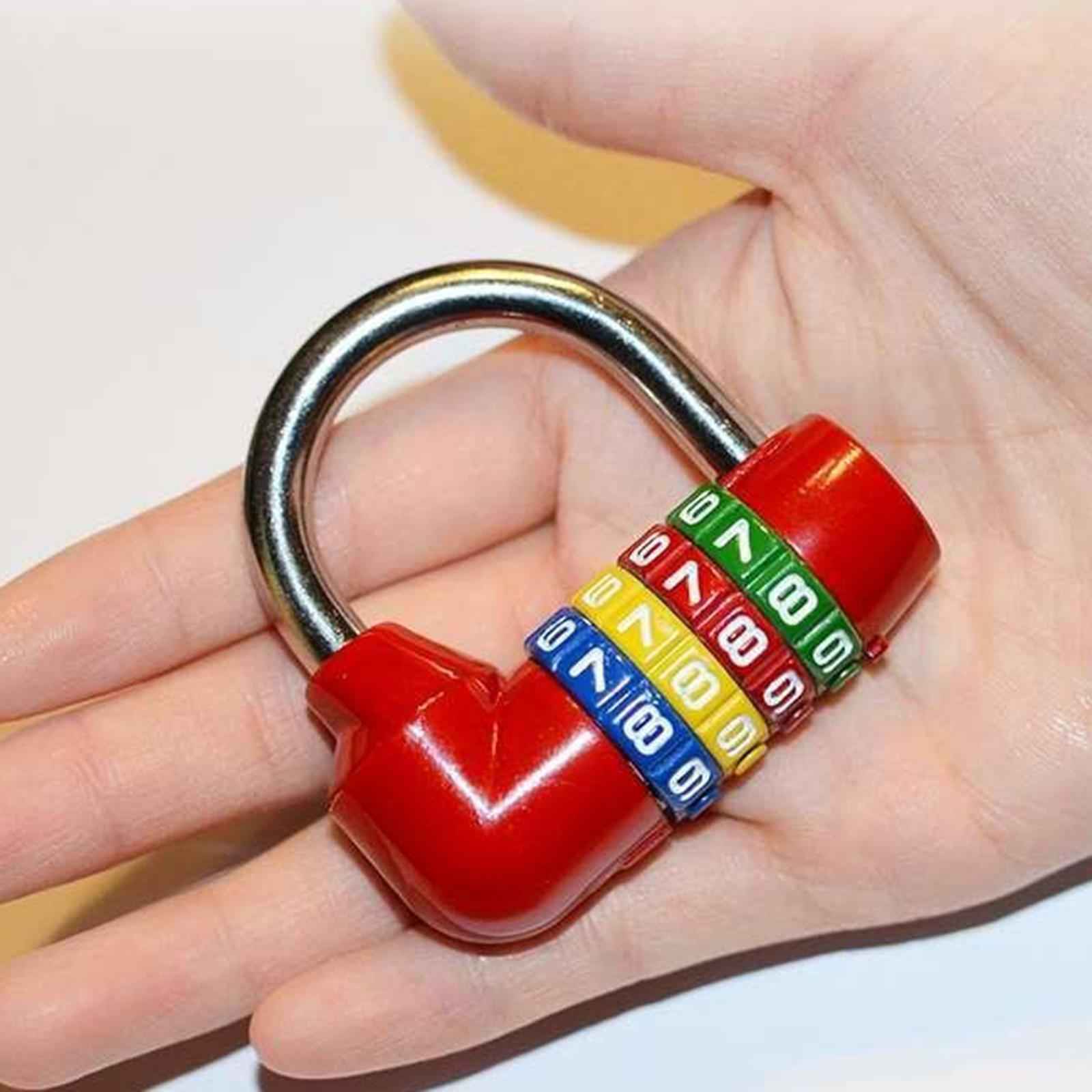 Waterproof 4 Digit Combination Safe Padlock Number Lock Gym Locker Silver