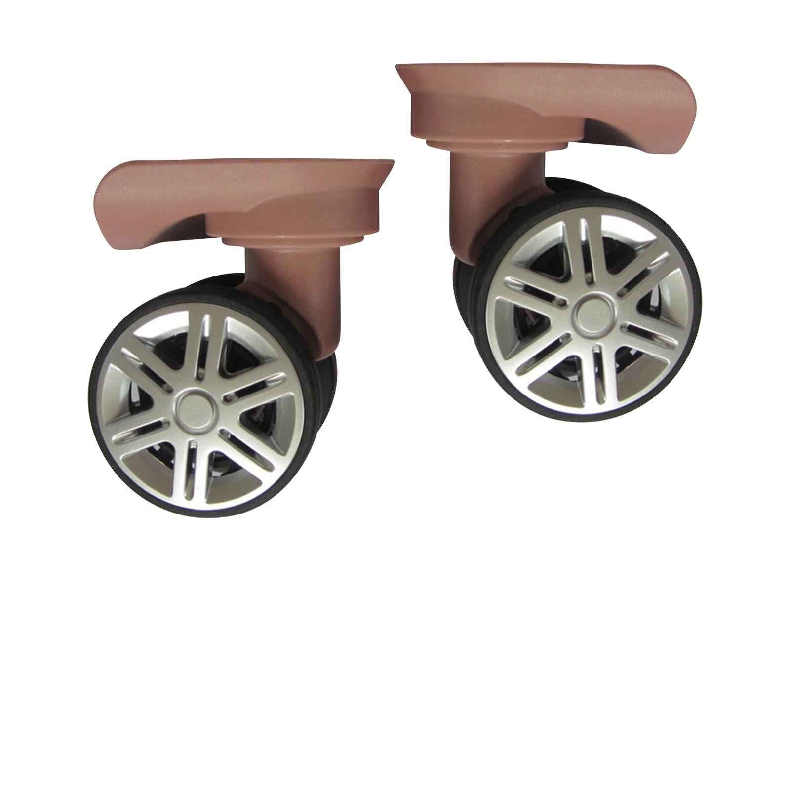 2Pcs Luggage Wheels Suitcase Casters Replacement Swivels Wheel Sturdy Silent Rose Golden
