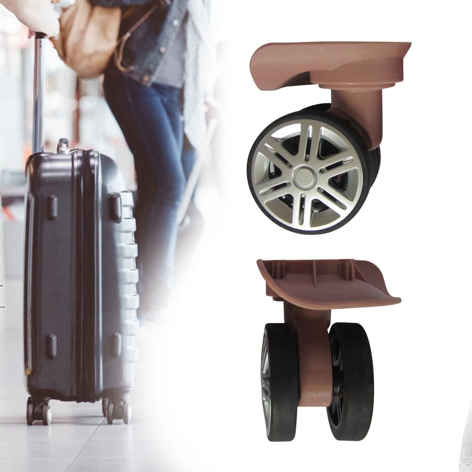 2Pcs Luggage Wheels Suitcase Casters Replacement Swivels Wheel Sturdy Silent Rose Golden