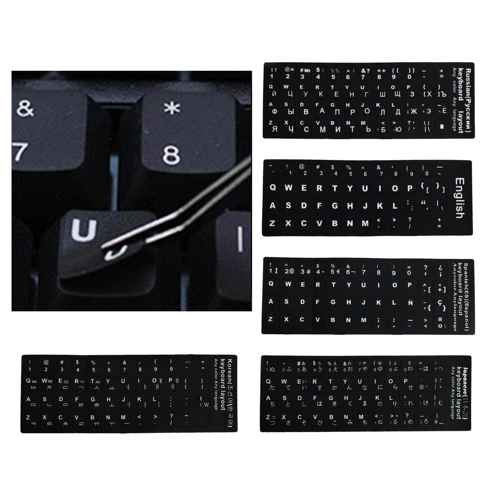 2xLaptop Keyboard Stickers Universal Computer Keyboard Stickers for PC Desktop Russian