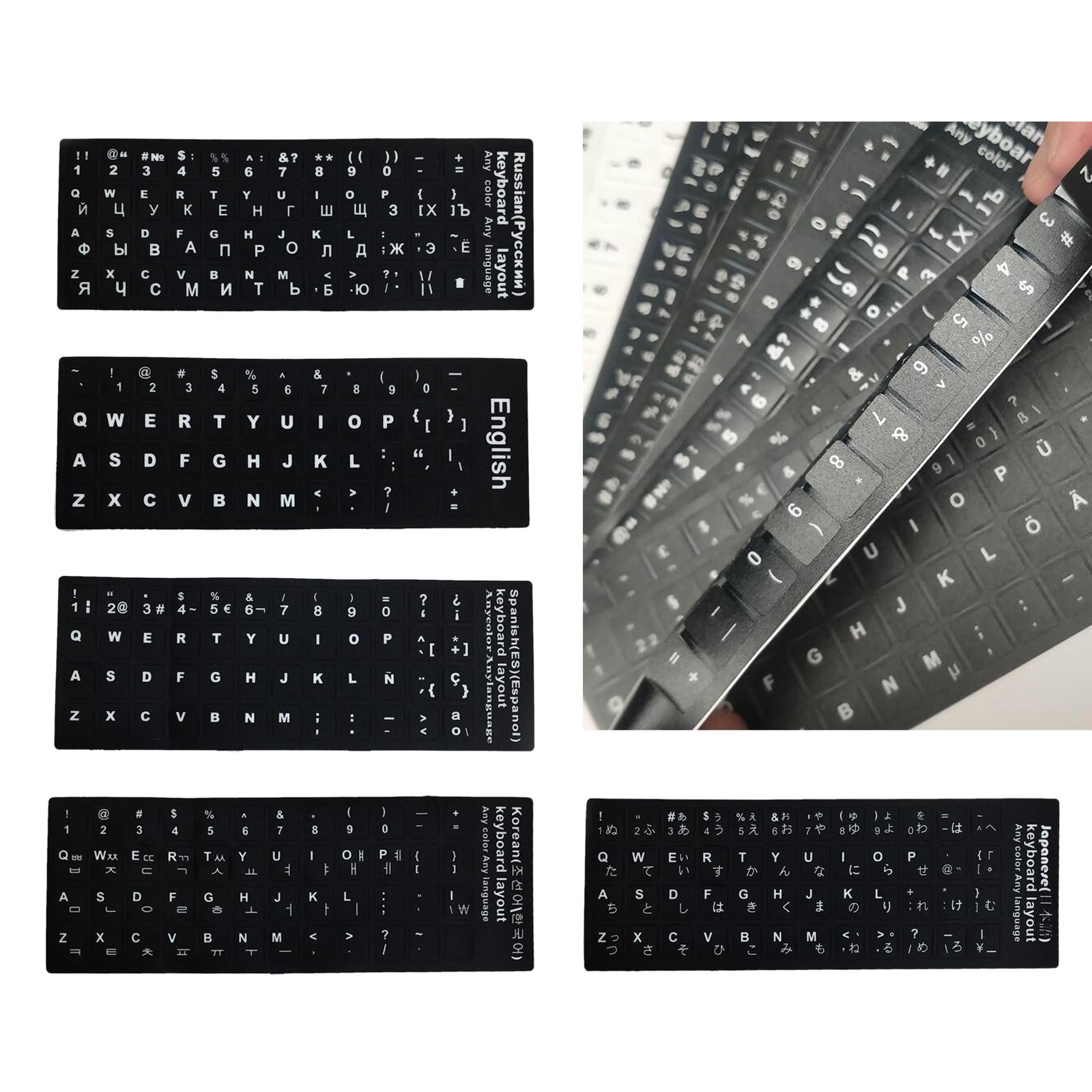 2xLaptop Keyboard Stickers Universal Computer Keyboard Stickers for PC Desktop Russian