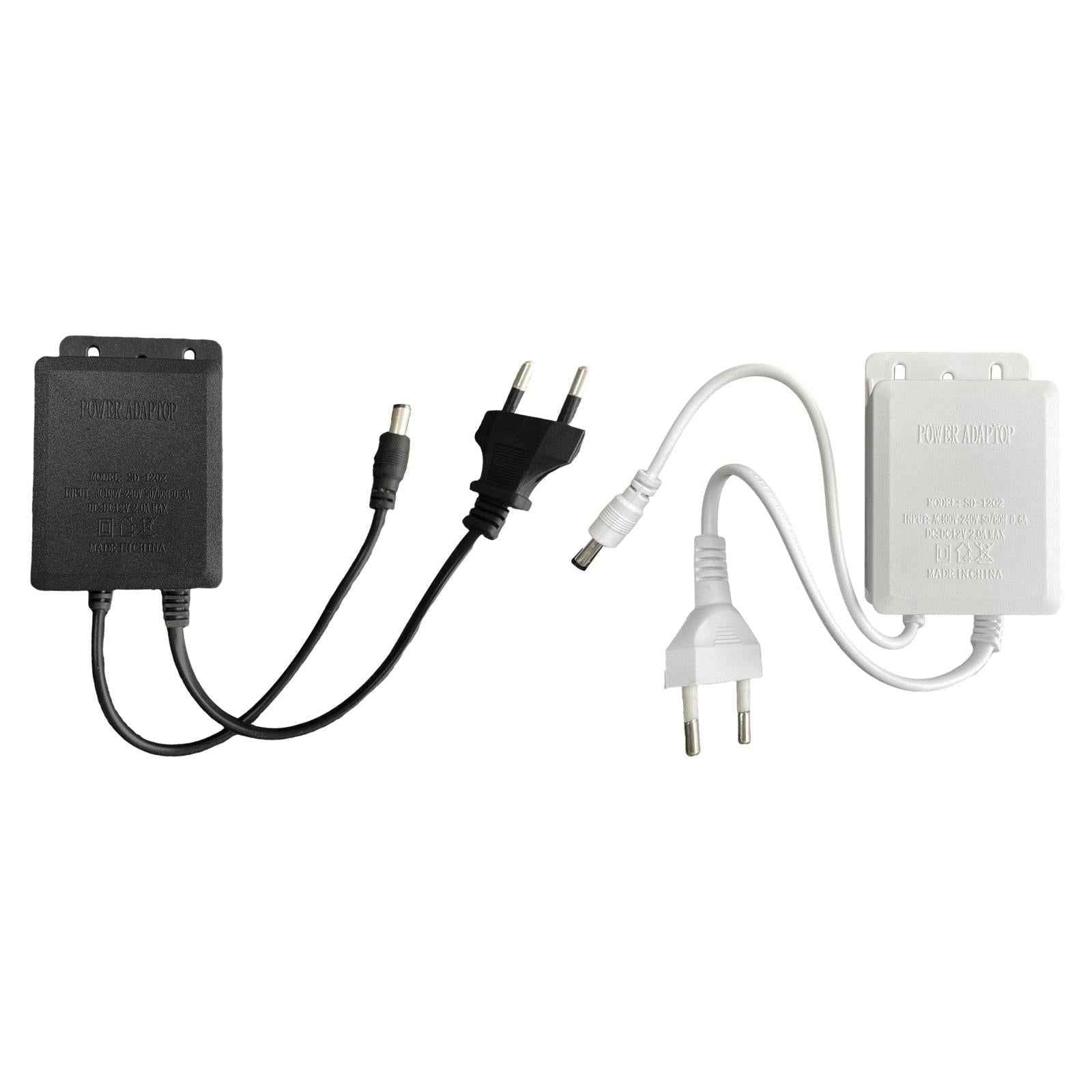 12V 2A AC Adapter Charger Power Supply Cord for CCTV Camera LED Strip Lights black