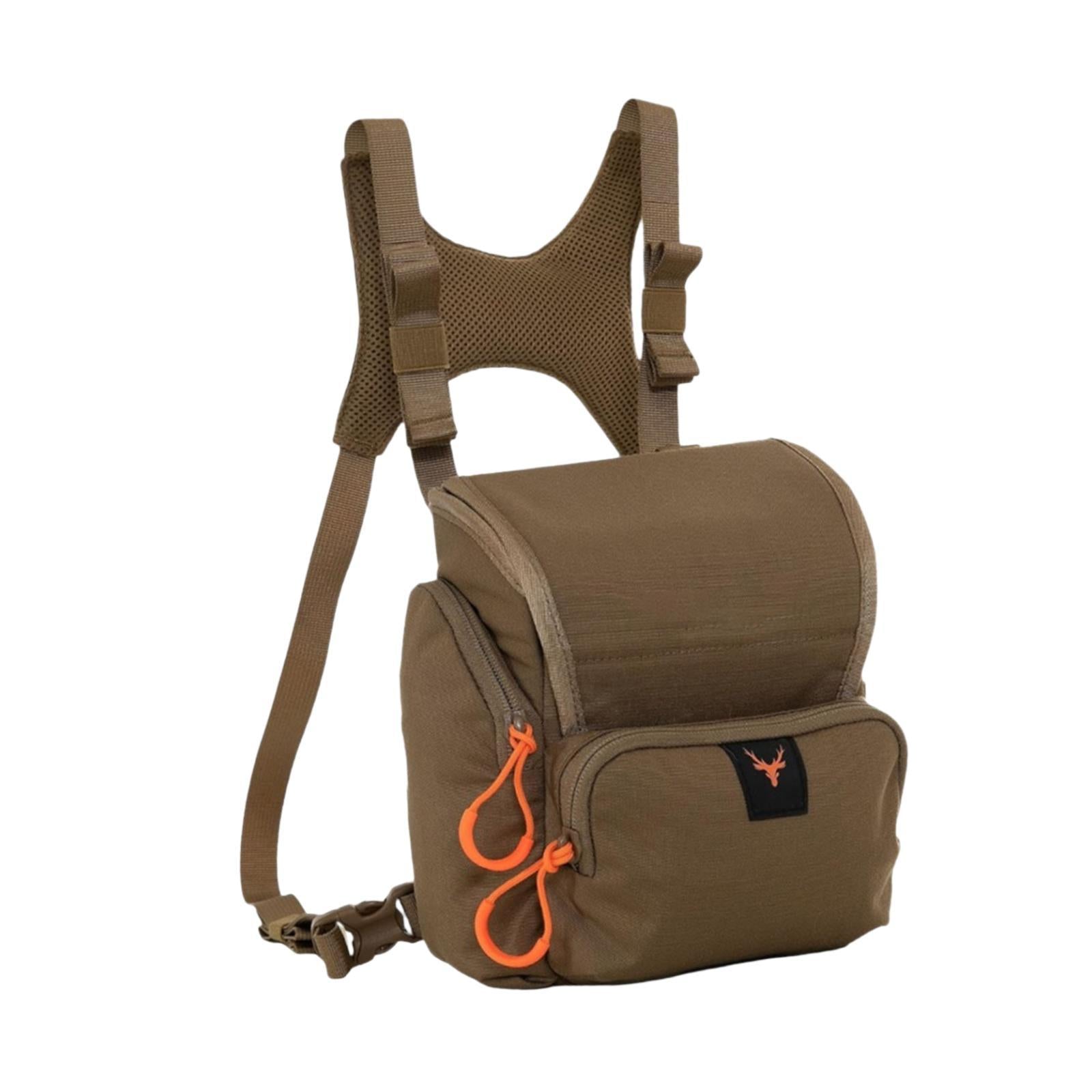 Binocular Harness Chest Pack Portable Practical with Rain Cover Carrier Case Brown