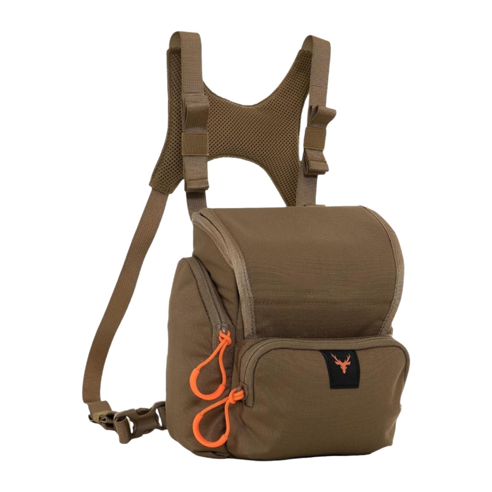 Binocular Harness Chest Pack Portable Practical with Rain Cover Carrier Case Brown