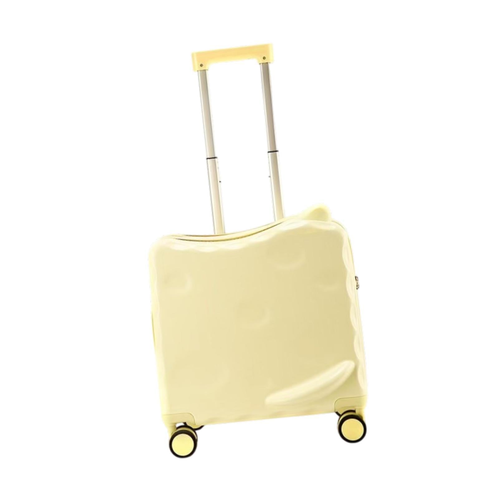 Ride on Suitcase with Wheels 18 Cartoon Trolley Luggage Travel Luggage Yellow"
