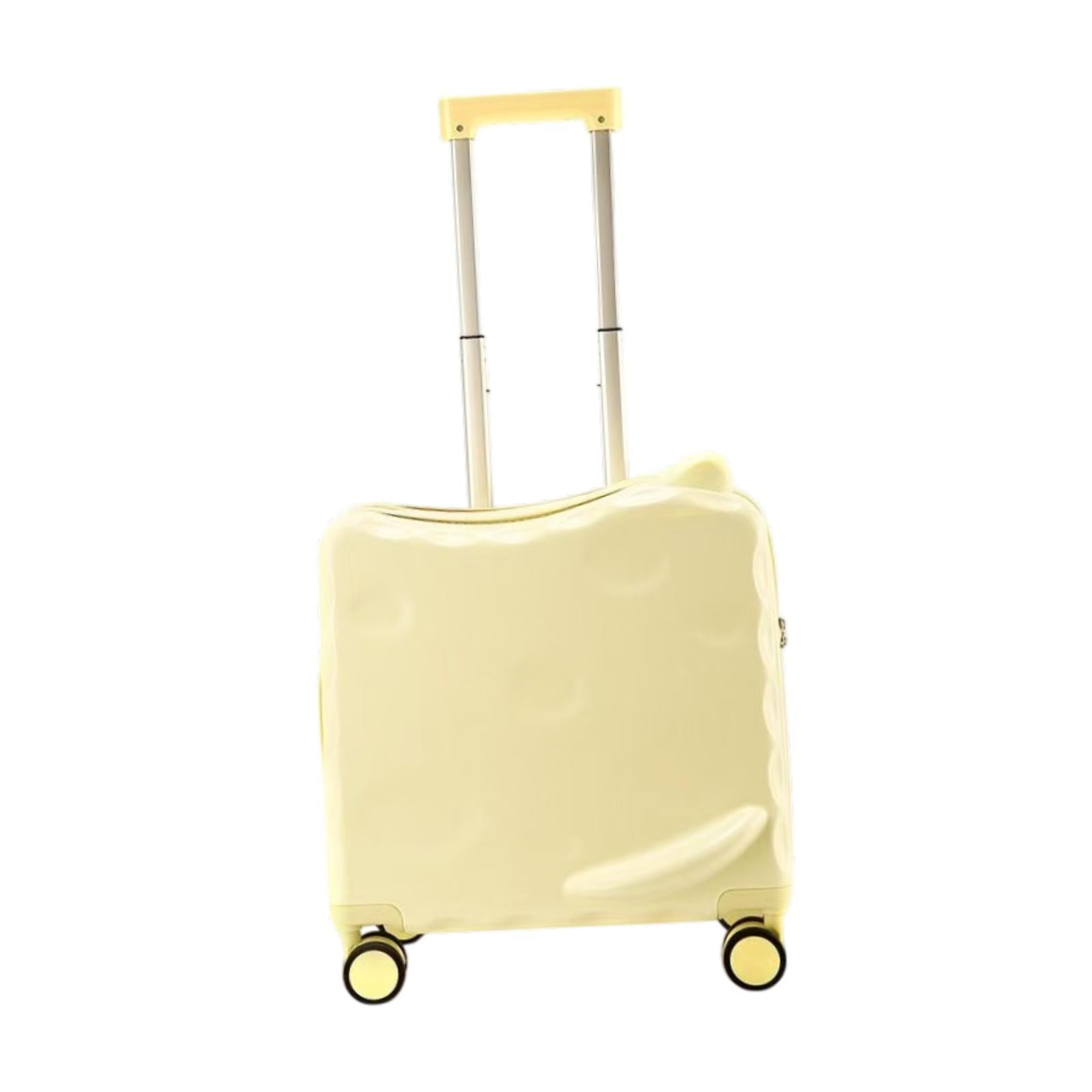 Ride on Suitcase with Wheels 18 Cartoon Trolley Luggage Travel Luggage Yellow"