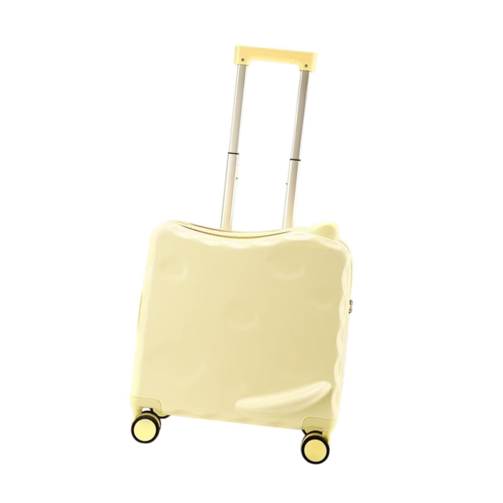 Ride on Suitcase with Wheels 18 Cartoon Trolley Luggage Travel Luggage Yellow"