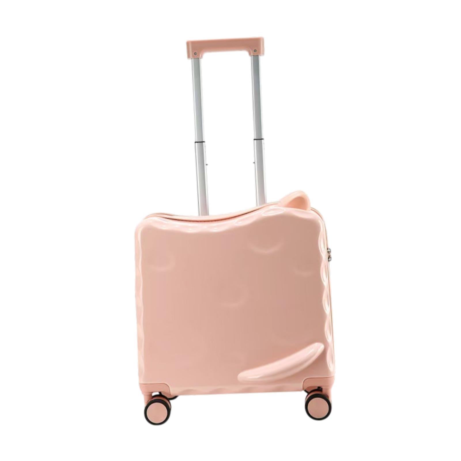 Ride on Suitcase with Wheels 18 Cartoon Trolley Luggage Travel Luggage Pink"