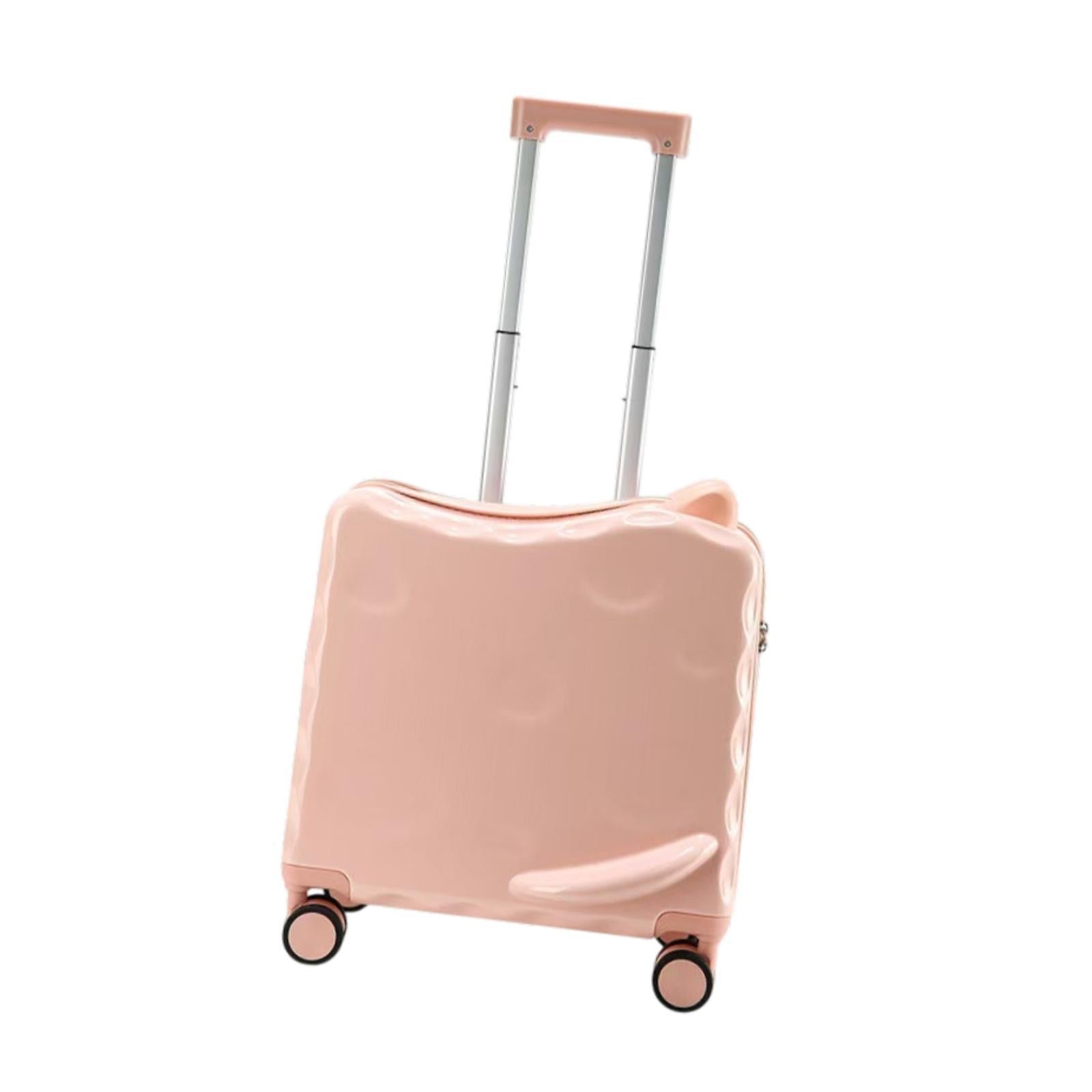 Ride on Suitcase with Wheels 18 Cartoon Trolley Luggage Travel Luggage Pink"