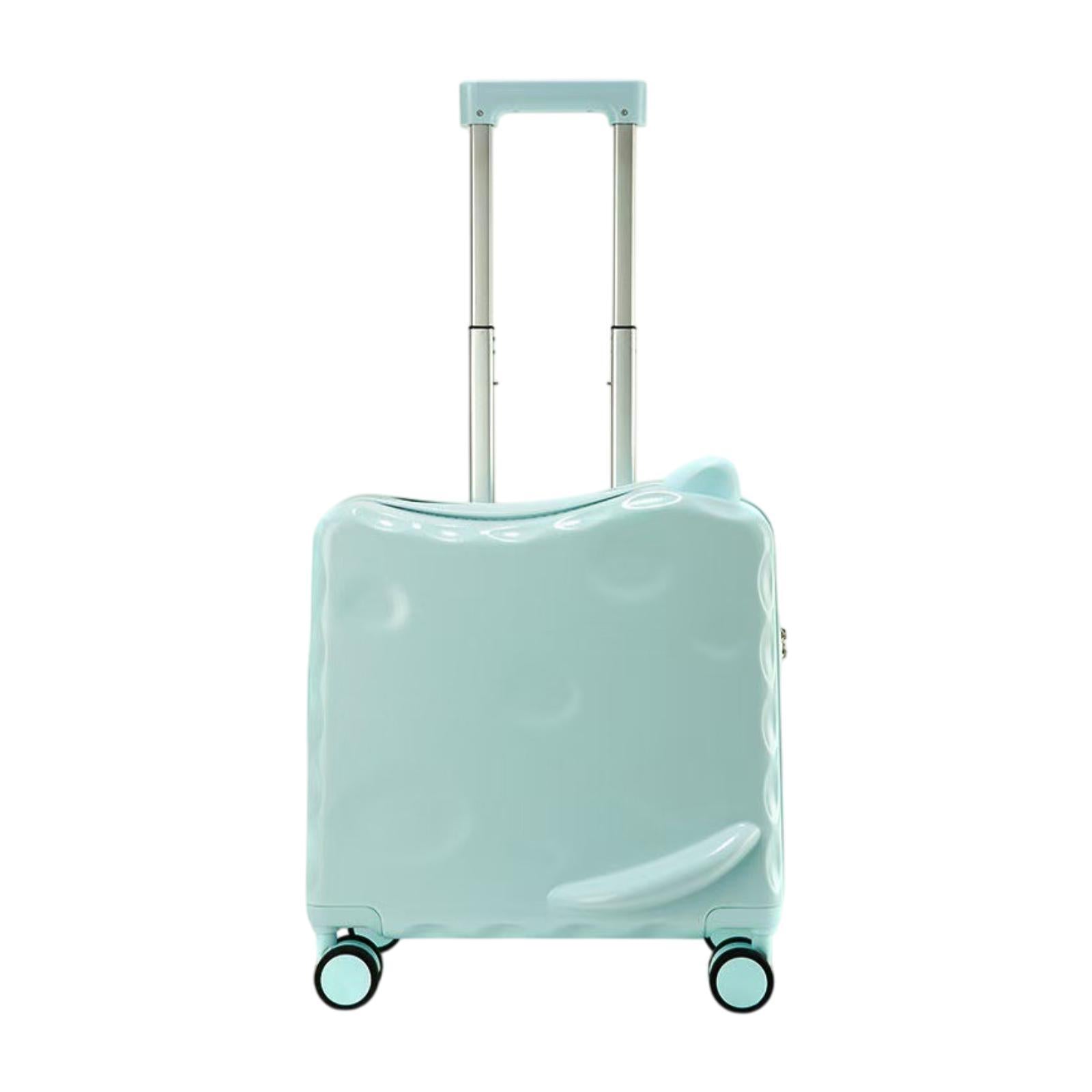 Ride on Suitcase with Wheels 18 Cartoon Trolley Luggage Travel Luggage Green"