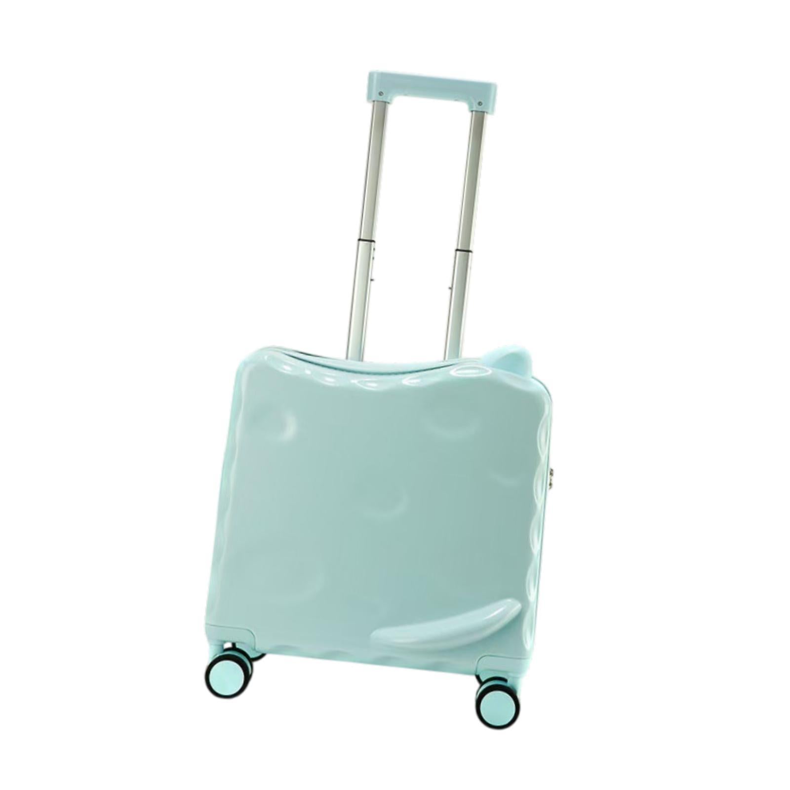 Ride on Suitcase with Wheels 18 Cartoon Trolley Luggage Travel Luggage Green"