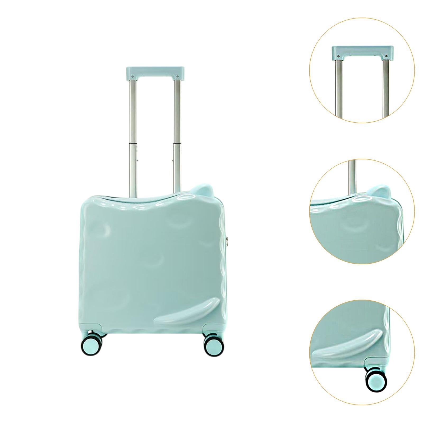 Ride on Suitcase with Wheels 18 Cartoon Trolley Luggage Travel Luggage Green"