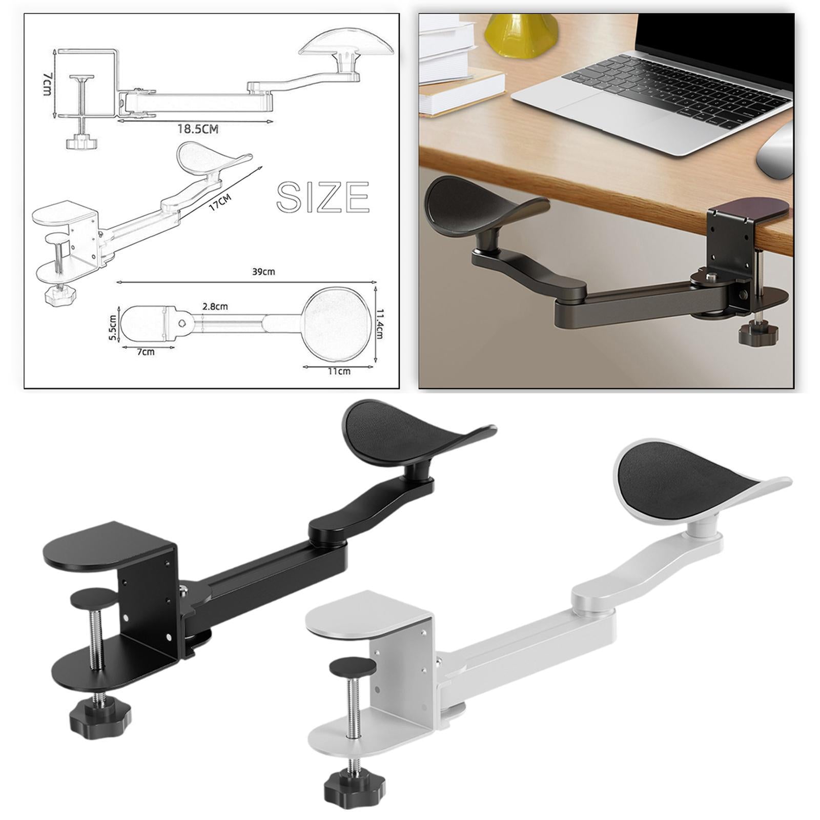 Desktop Arm Support Elbow Tray Easy to Install Desk Arm Rest for Office Home Black