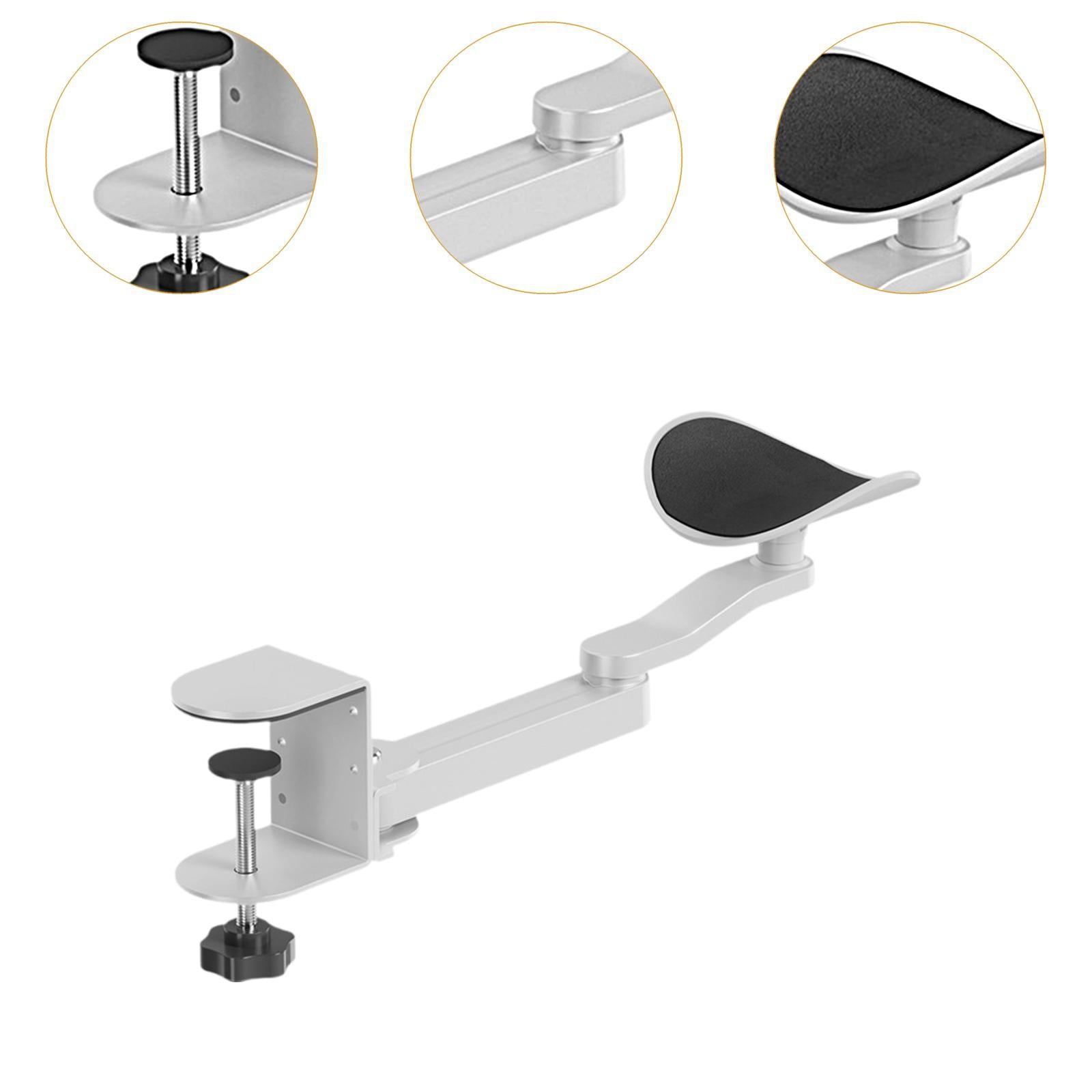 Desktop Arm Support Elbow Tray Easy to Install Desk Arm Rest for Office Home White